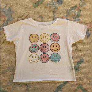 Kids Multicolor Smiley Face Tee